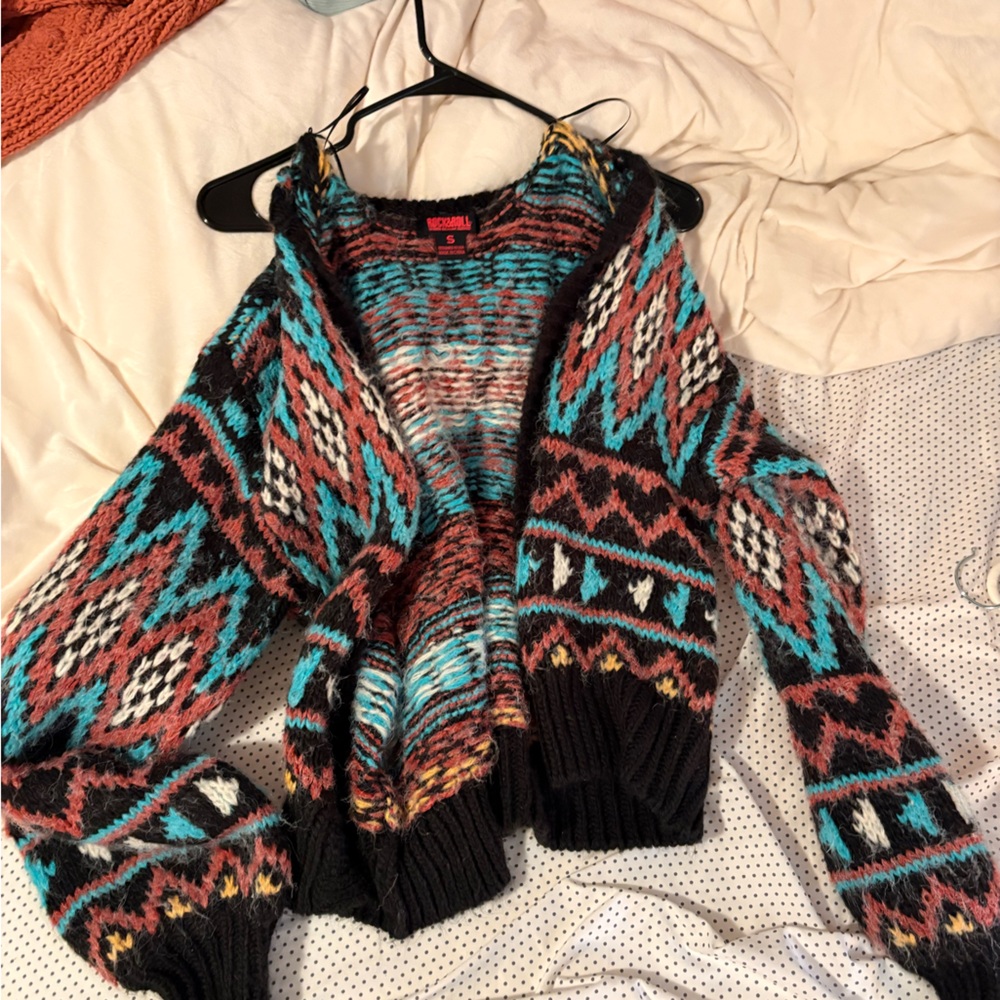 Patterned Open-Front Women's Sweater Cardigan In … - image 1